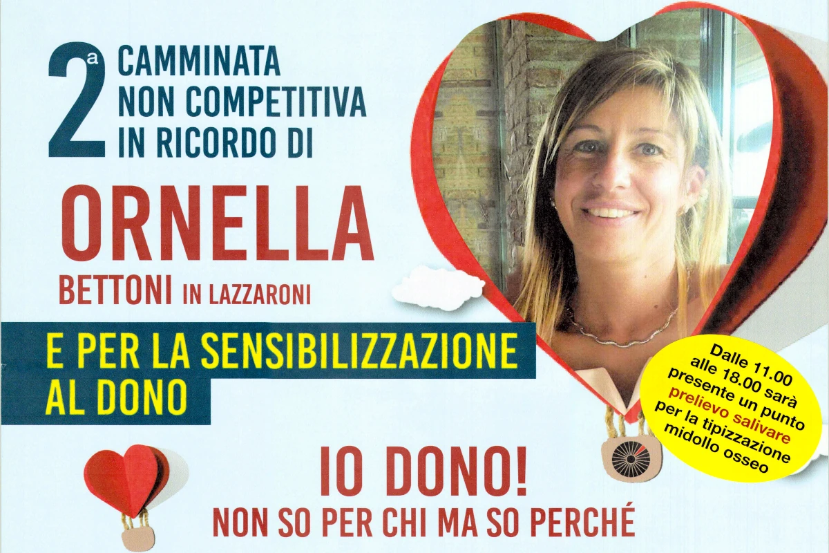 Domenica 16 giugno seconda camminata non competitiva in ricordo di Ornella Bettoni in Lazzaroni